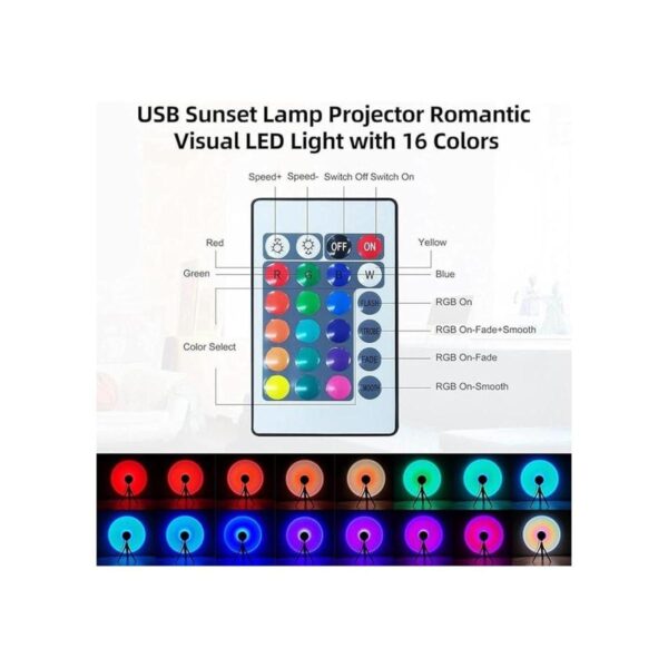 Lámpara de proyección de puesta de sol luz LED RGB de 16_6