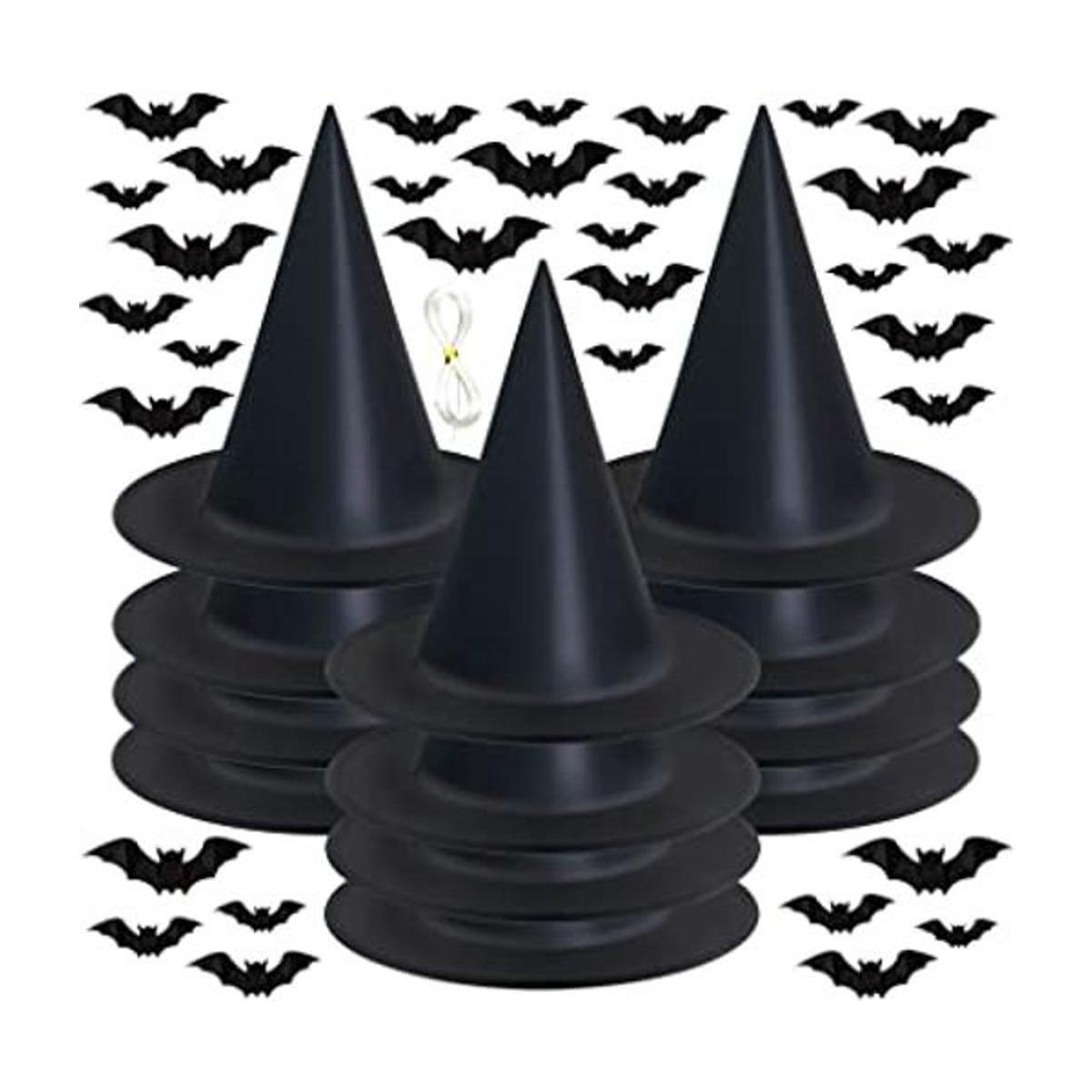 Dokeawo Paquete de 12 sombreros de bruja de Halloween con