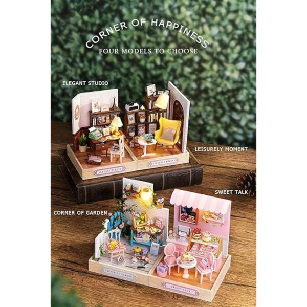Kisoy Casa de muñecas miniatura con kit de muebles DIY 3D_3