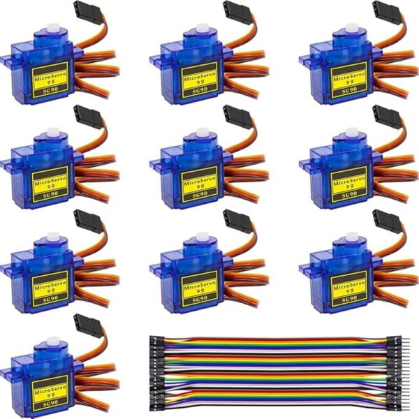 Paquete de 10 servomotores SG90 9G Micro Servo para RC