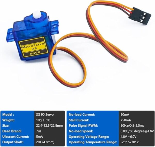 Paquete de 10 servomotores SG90 9G Micro Servo para RC