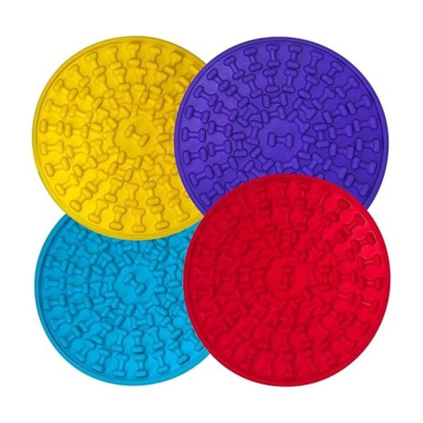 Pack de 4 alfombrillas para lamer lento alivio de la