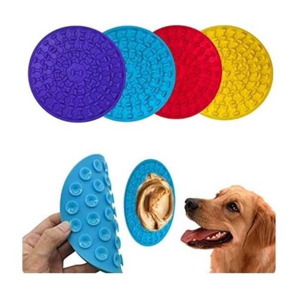 Pack de 4 alfombrillas para lamer lento alivio de la