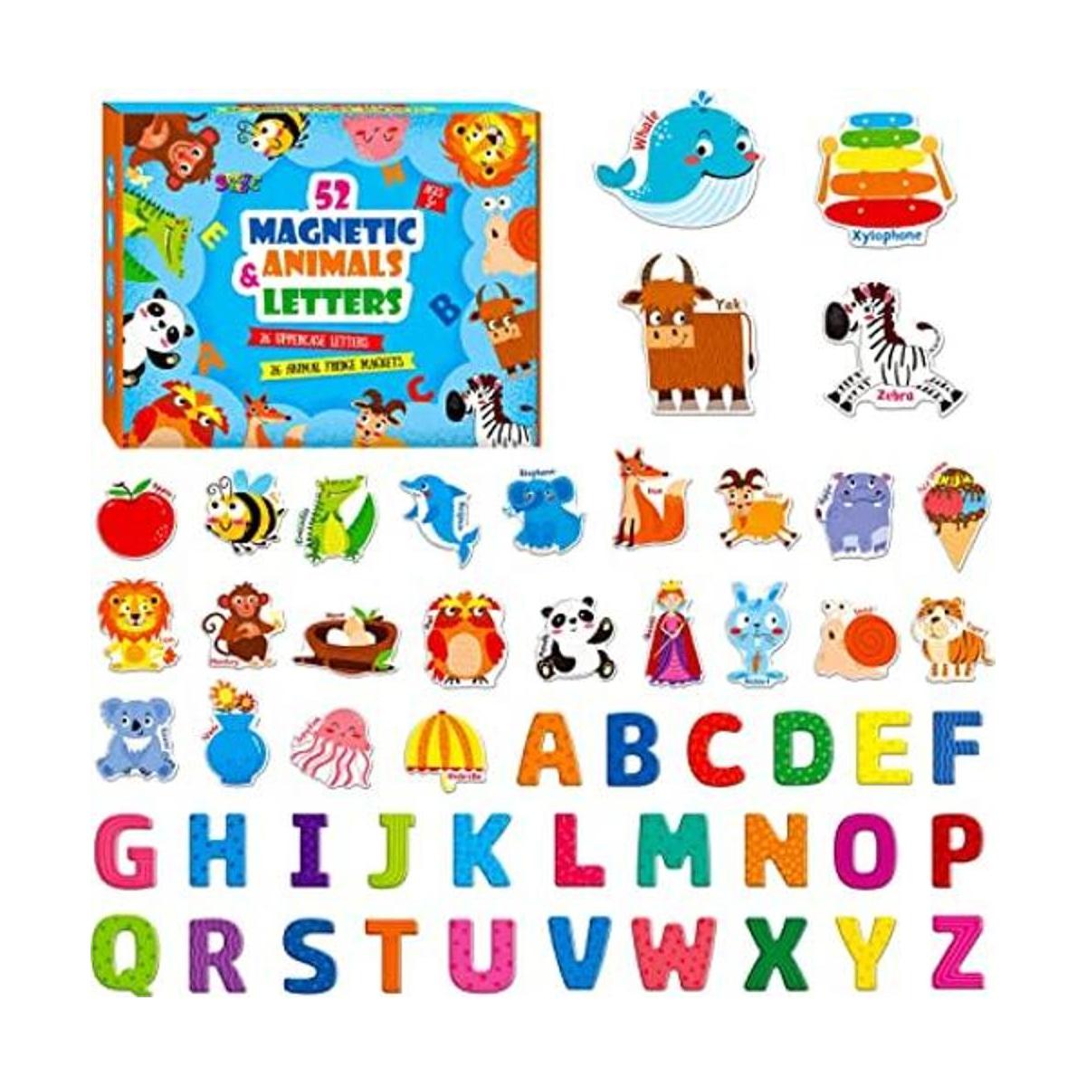 Letras magnéticas grandes y animales herramienta