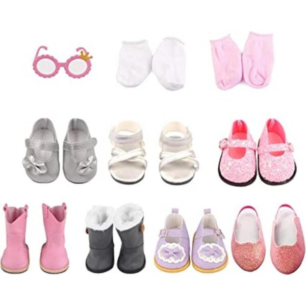 MSYO 7 pares de zapatos de muñeca estadounidenses zapatos_1
