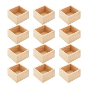 Frcctre Paquete de 12 cajas de madera pequeñas sin acabar_1