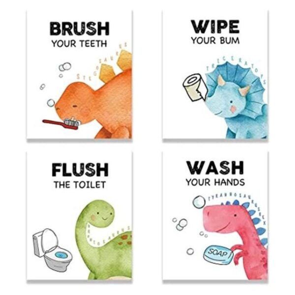 Divertida decoración de baño de dinosaurio cepillo para_1