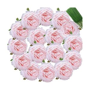 FagusHome 25 cabezas de flores artificiales de peonía de