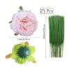 FagusHome 25 cabezas de flores artificiales de peonía de