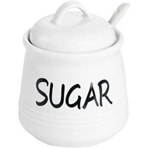 HAOTOP Azúcar de porcelana con tapa y cuchara de 12 onzas_1