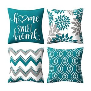 Drmstow Juego de 4 fundas de almohada color azul azulado_1