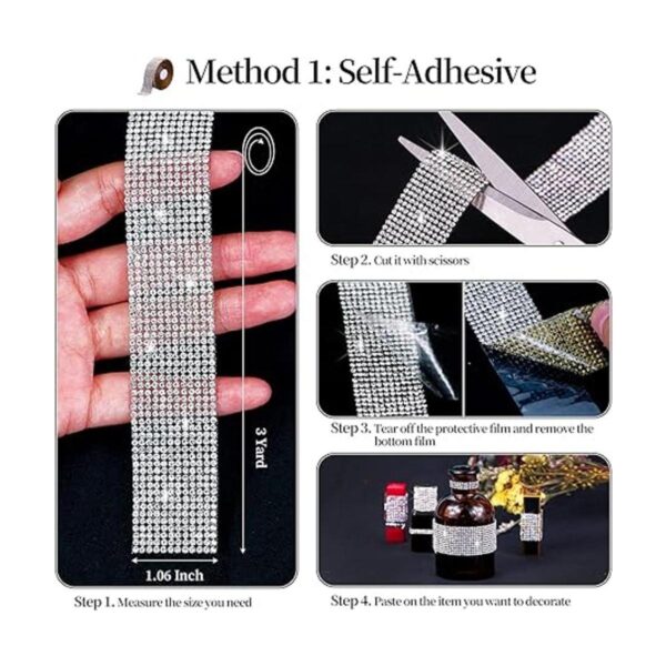 Locacrystal Cinta de diamantes de imitación de cristal