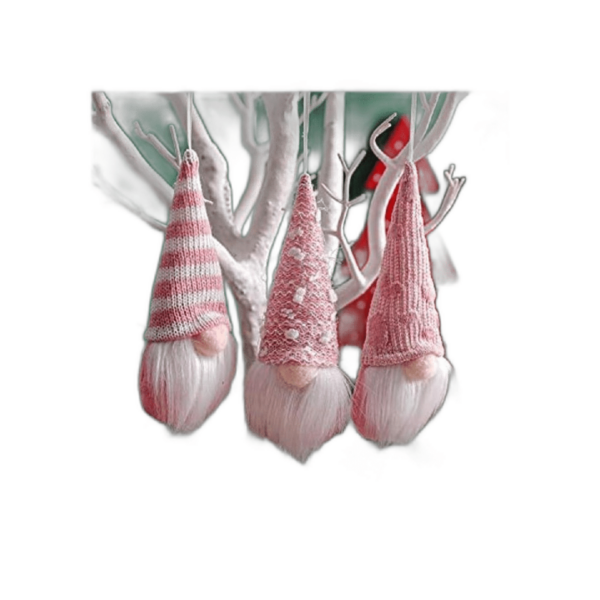 Juego de 3 adornos de Navidad de gnomos adornos de árbol