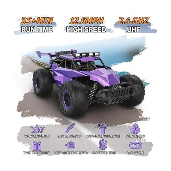 LARVEY 2WD Coche de control remoto morado a escala 116_2