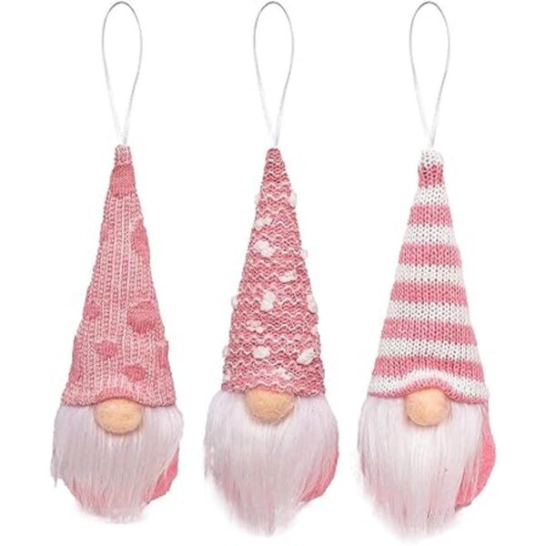 Juego de 3 adornos de Navidad de gnomos adornos de árbol