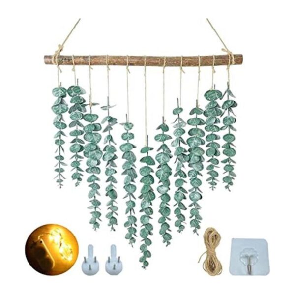 Jilsgs Decoración de pared de eucalipto para colgar en la_1