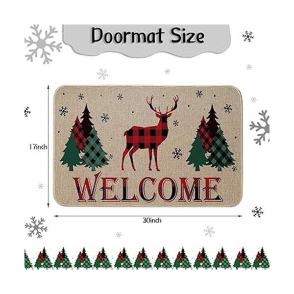 Felpudo decorativo para puerta de reno de bienvenida para