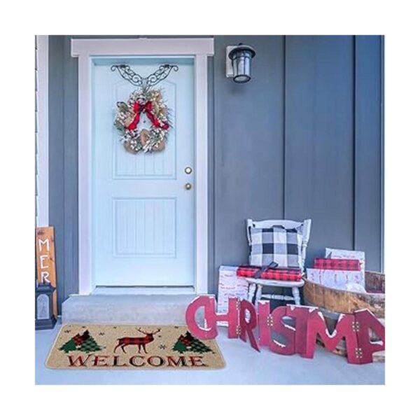 Felpudo decorativo para puerta de reno de bienvenida para