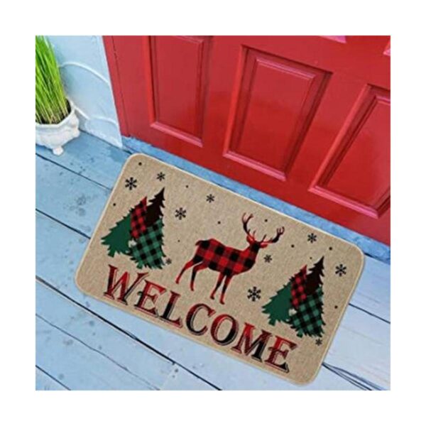 Felpudo decorativo para puerta de reno de bienvenida para