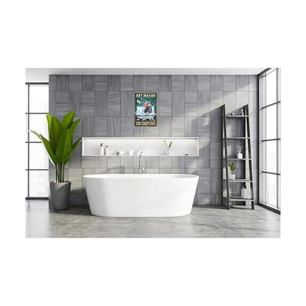 Letrero divertido de estaño para decoración de baño_3