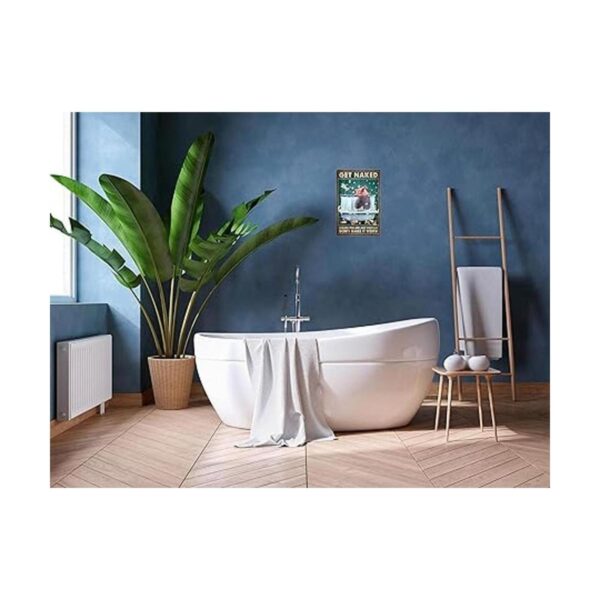 Letrero divertido de estaño para decoración de baño_2