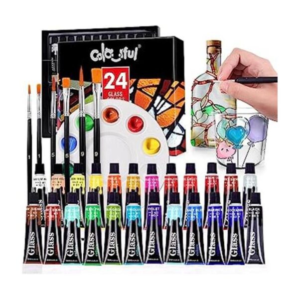 Colorful Juego de pintura de vidrio para manchas con 6_1