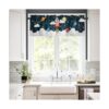 Cortina de cenefa para ventana diseño de cohete planeta_2