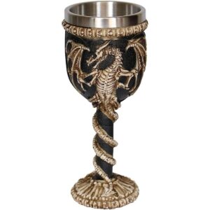 OTARTU Copa de cáliz de dragón medieval de acero