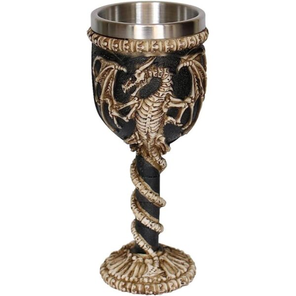 OTARTU Copa de cáliz de dragón medieval de acero