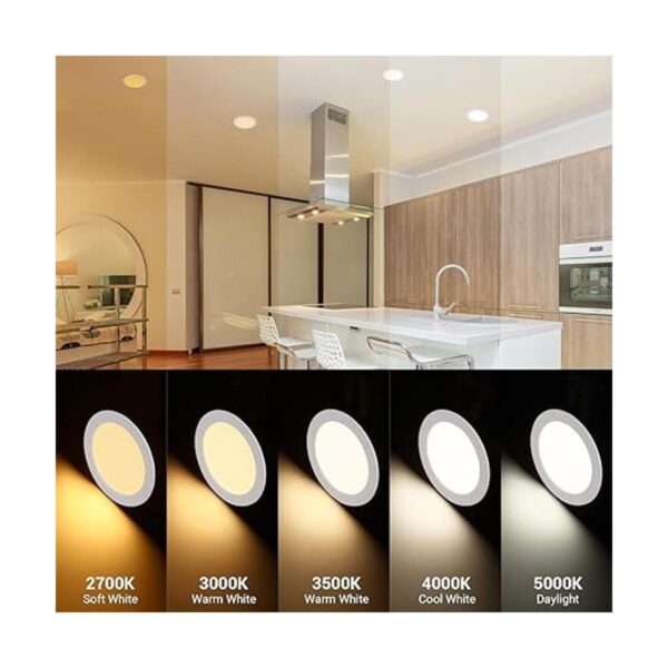 EDISHINE Paquete de 12 lámparas de techo LED ultrafinas_2