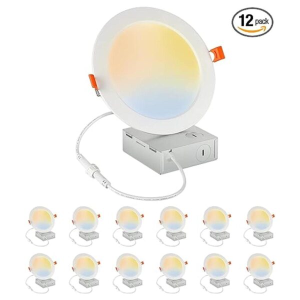 EDISHINE Paquete de 12 lámparas de techo LED ultrafinas_1