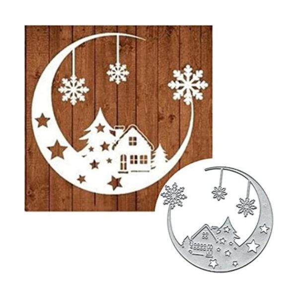 Troqueles de luna de copo de nieve de Navidad decoración_1