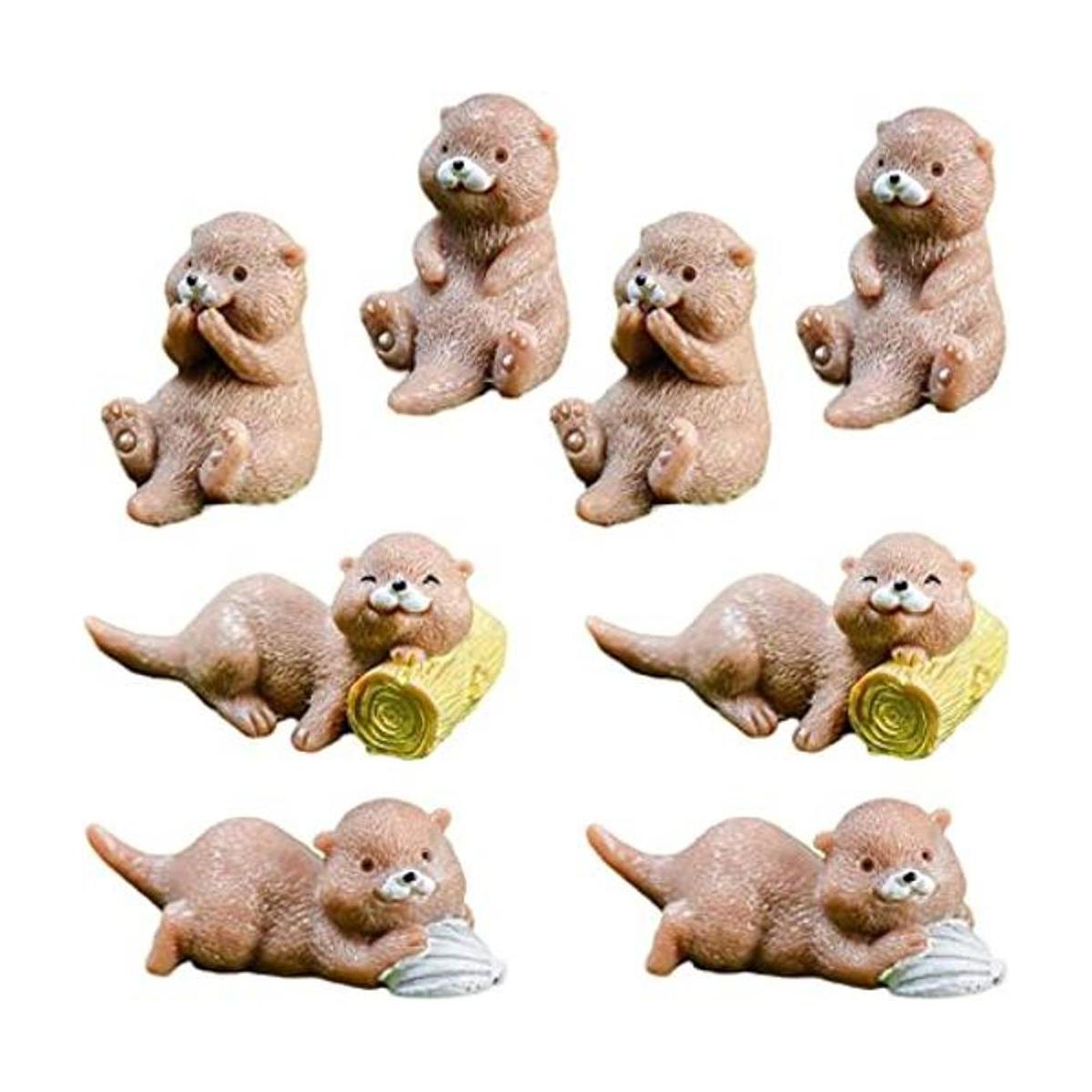 Figuras de nutrias en miniatura 8 piezas de nutrias en