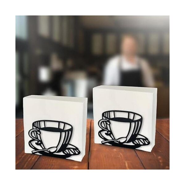 MAINFOR 2 servilleteros para mesa soporte negro de papel_3