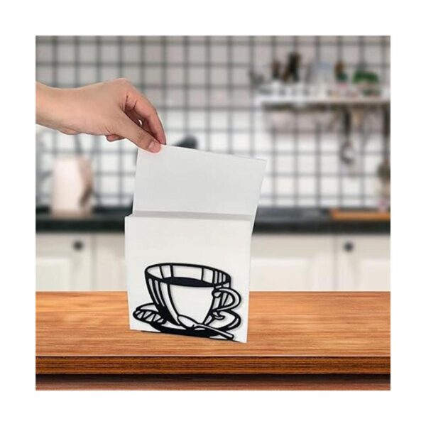 MAINFOR 2 servilleteros para mesa soporte negro de papel_4