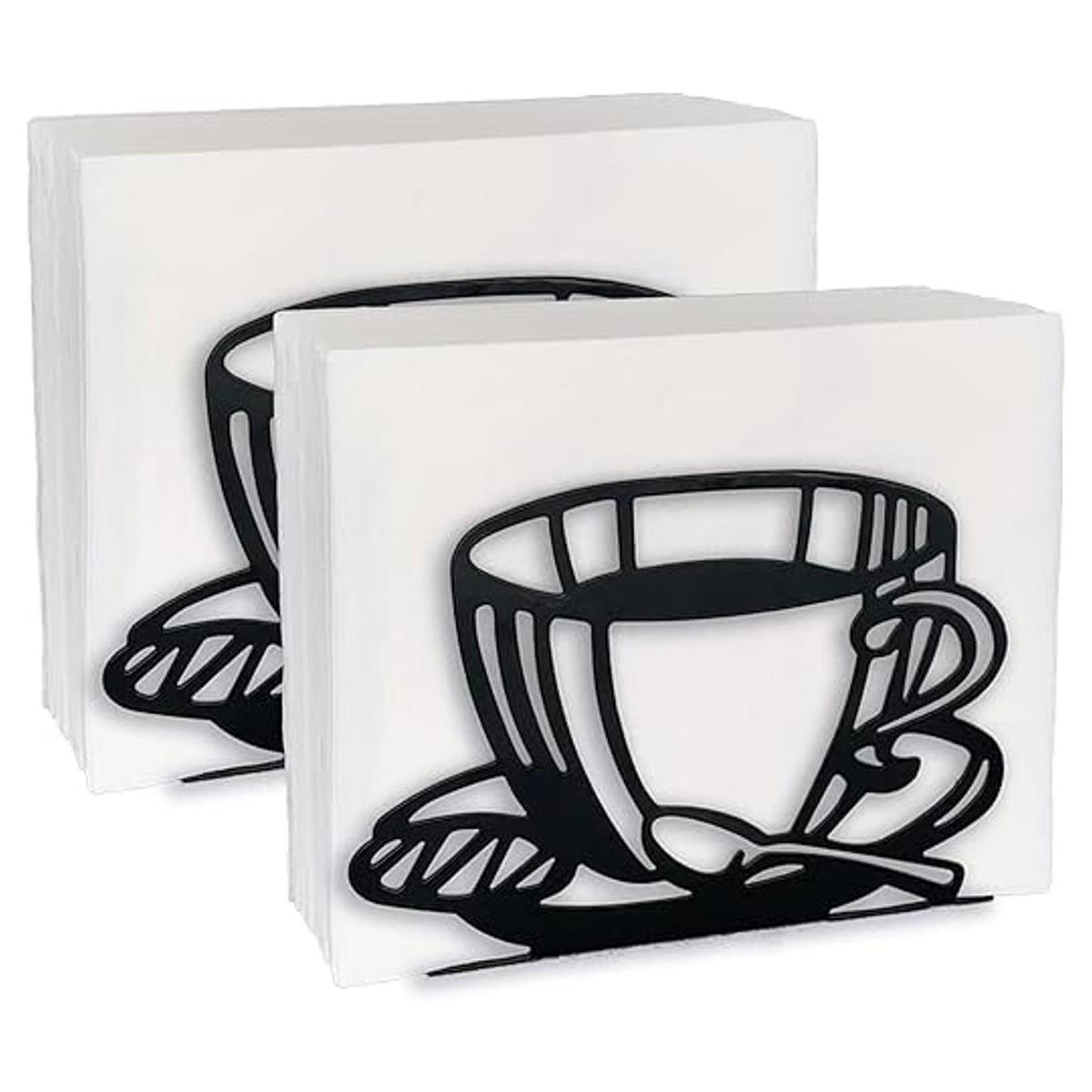 MAINFOR 2 servilleteros para mesa soporte negro de papel