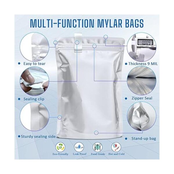 Paquete de 100 bolsas de Mylar para almacenamiento de