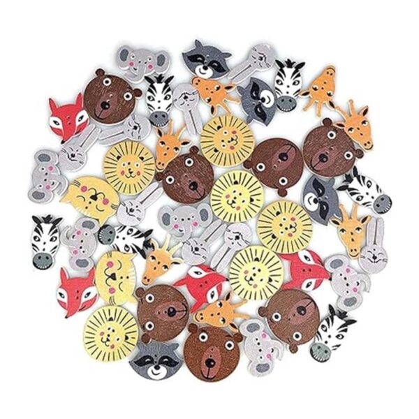 FCOVUVDBD 50 botones de madera de animales lindos de 2_6