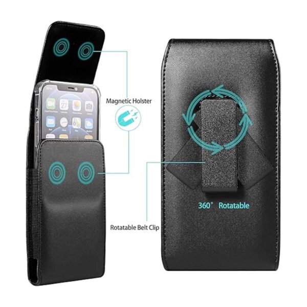 Funda de piel sintética para teléfono celular con clip de_2