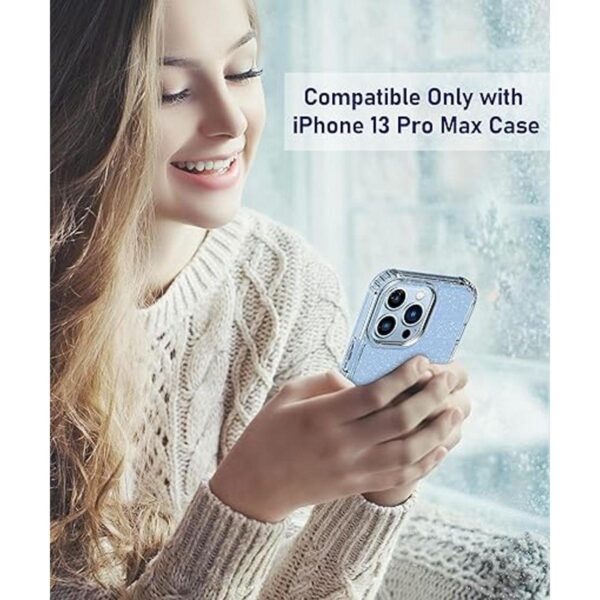 MIODIK Funda transparente con purpurina para iPhone 13 Pro_2