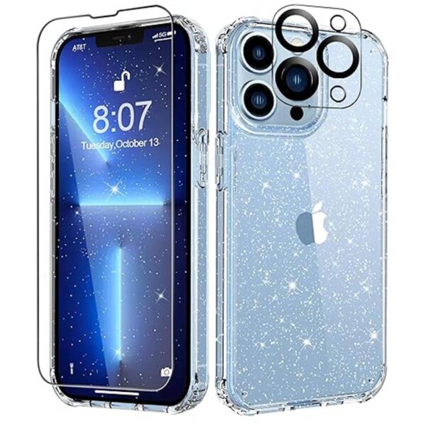 MIODIK Funda compatible con iPhone 13 Pro con purpurina_1