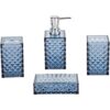 Juego de accesorios de baño azul 4 piezas cuadrados de
