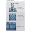 Juego de accesorios de baño azul 4 piezas cuadrados de