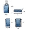 Juego de accesorios de baño azul 4 piezas cuadrados de