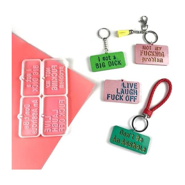 Juego de moldes de resina para llavero de Swear Words 2