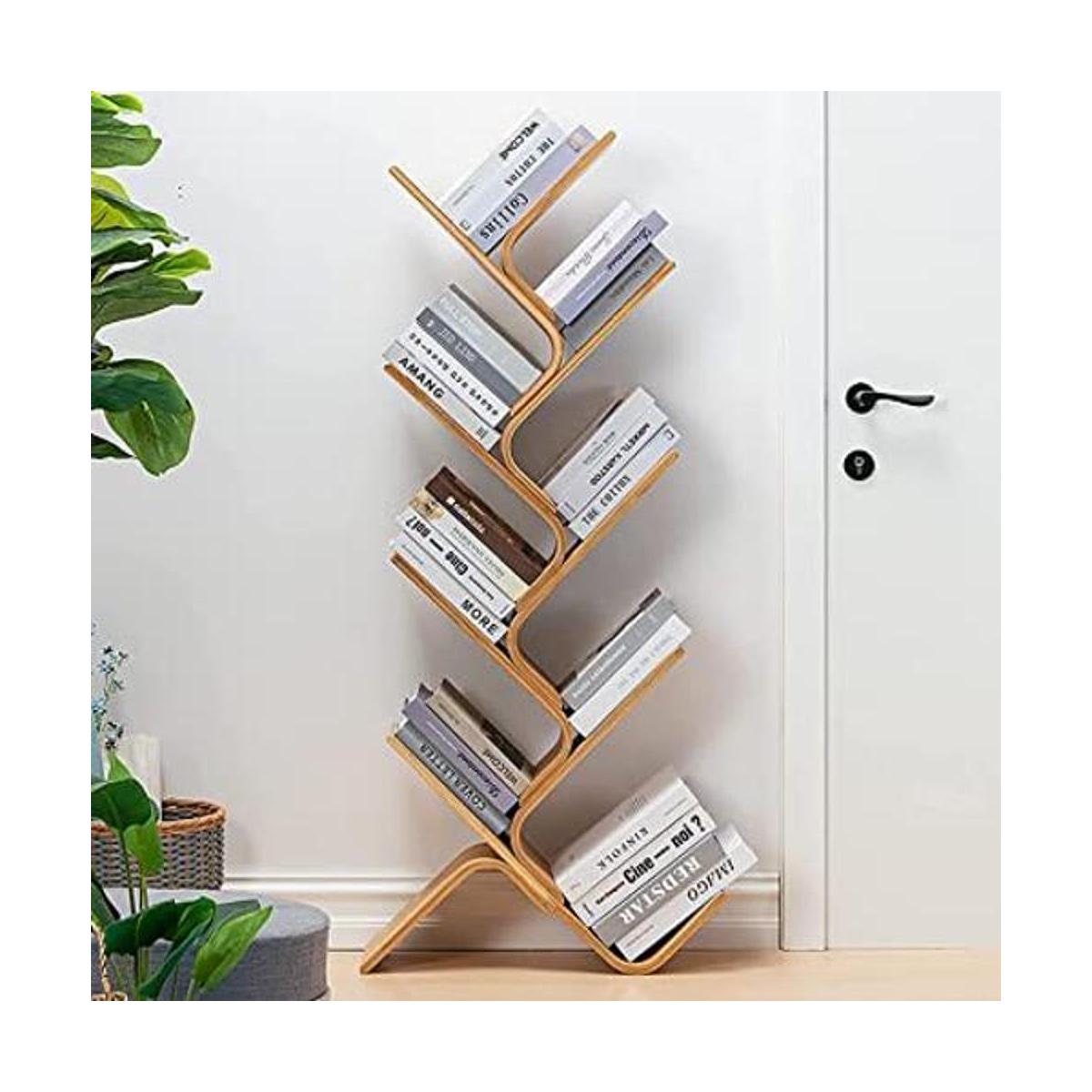 Estantería de bambú para árbol estantería de madera de 8