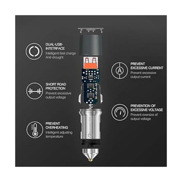 JDB Cargador de coche 36 W QC 4.8 A adaptador de_3