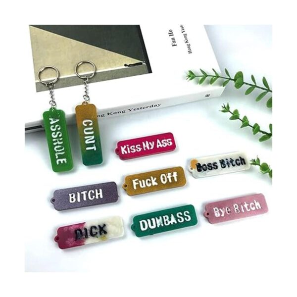Juego de moldes de resina para llavero de Swear Words 2