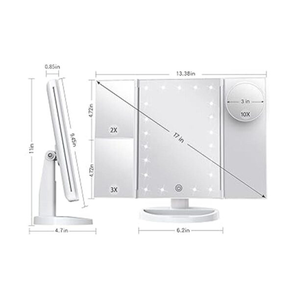 HUONUL Espejo para maquillaje con luces LED aumento de_6