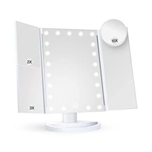 HUONUL Espejo para maquillaje con luces LED aumento de_1